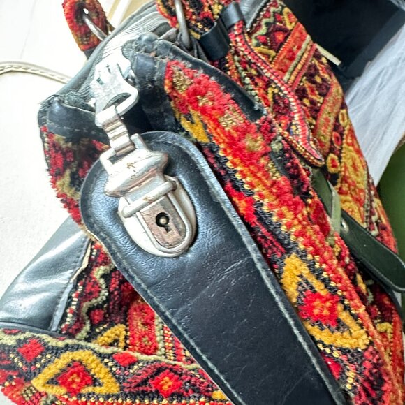 Vintage Travel Carry On Style Carpet Handbag - Picture 9 of 10